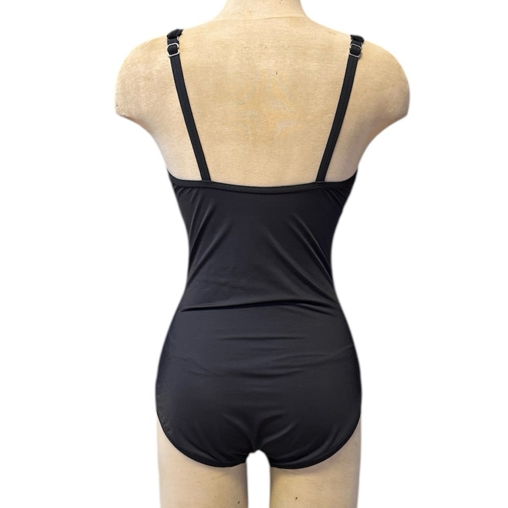 Vintage MagicSuit Swimsuit Black One Piece Slimming 8 10 - Picture 2 of 6